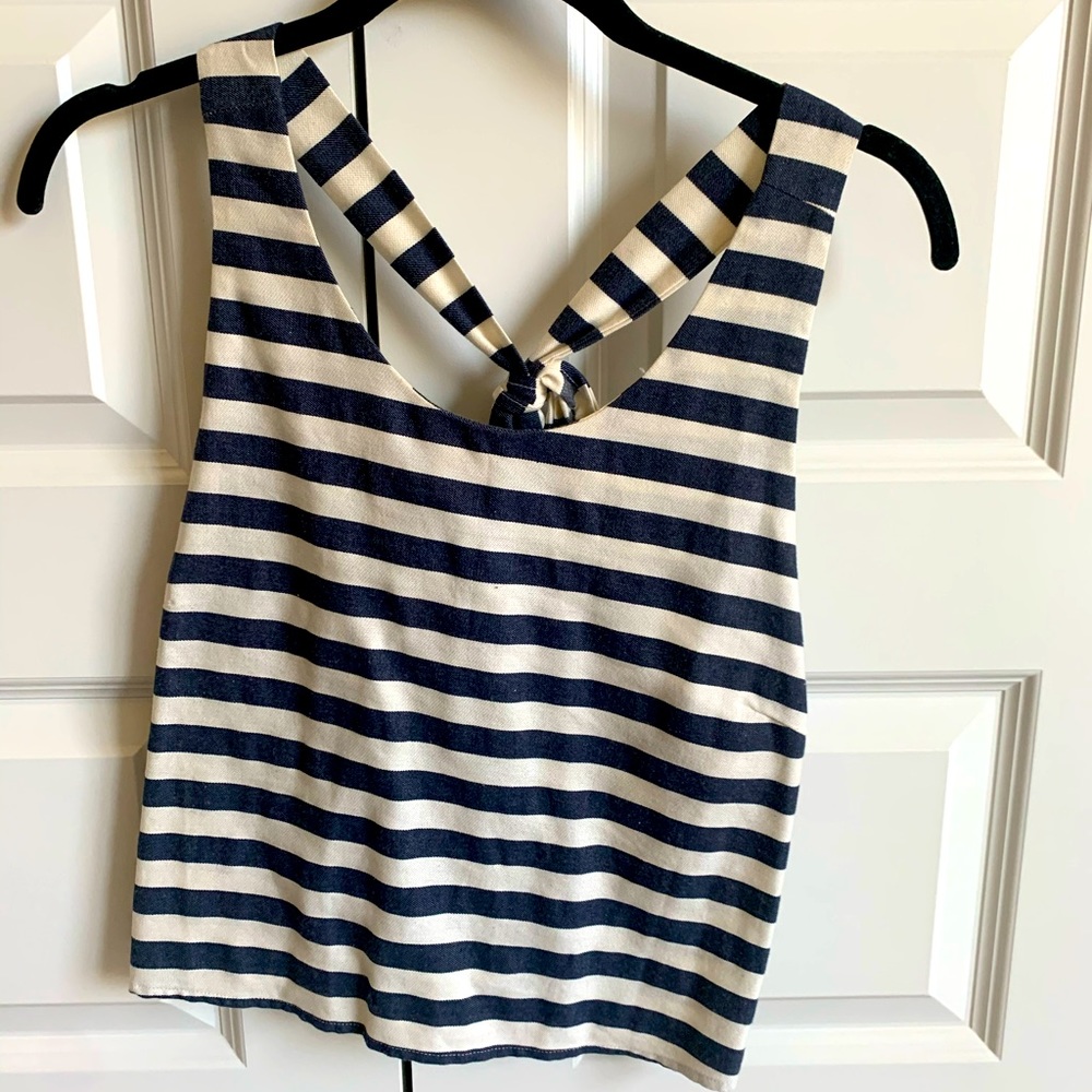 Navy/white stripe shirt